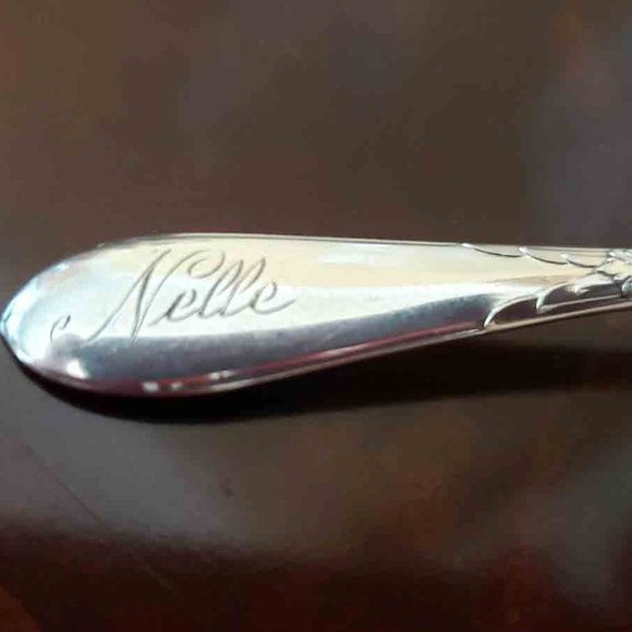 Gorham Sterling Silver Jelly / Sugar Spoon Pat 1933 Engraved Nelle - Picture 3 of 3